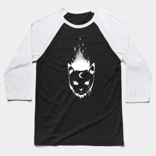 witch moon cat on fire Baseball T-Shirt